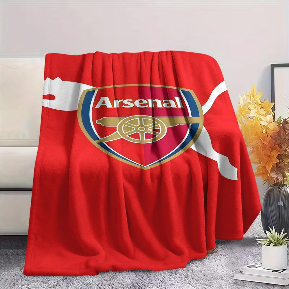 Arsena Team Logo Print FlAannel Blanket, High Quality Comfortable for All Seasons, Home Decor, Warmth and Comfort