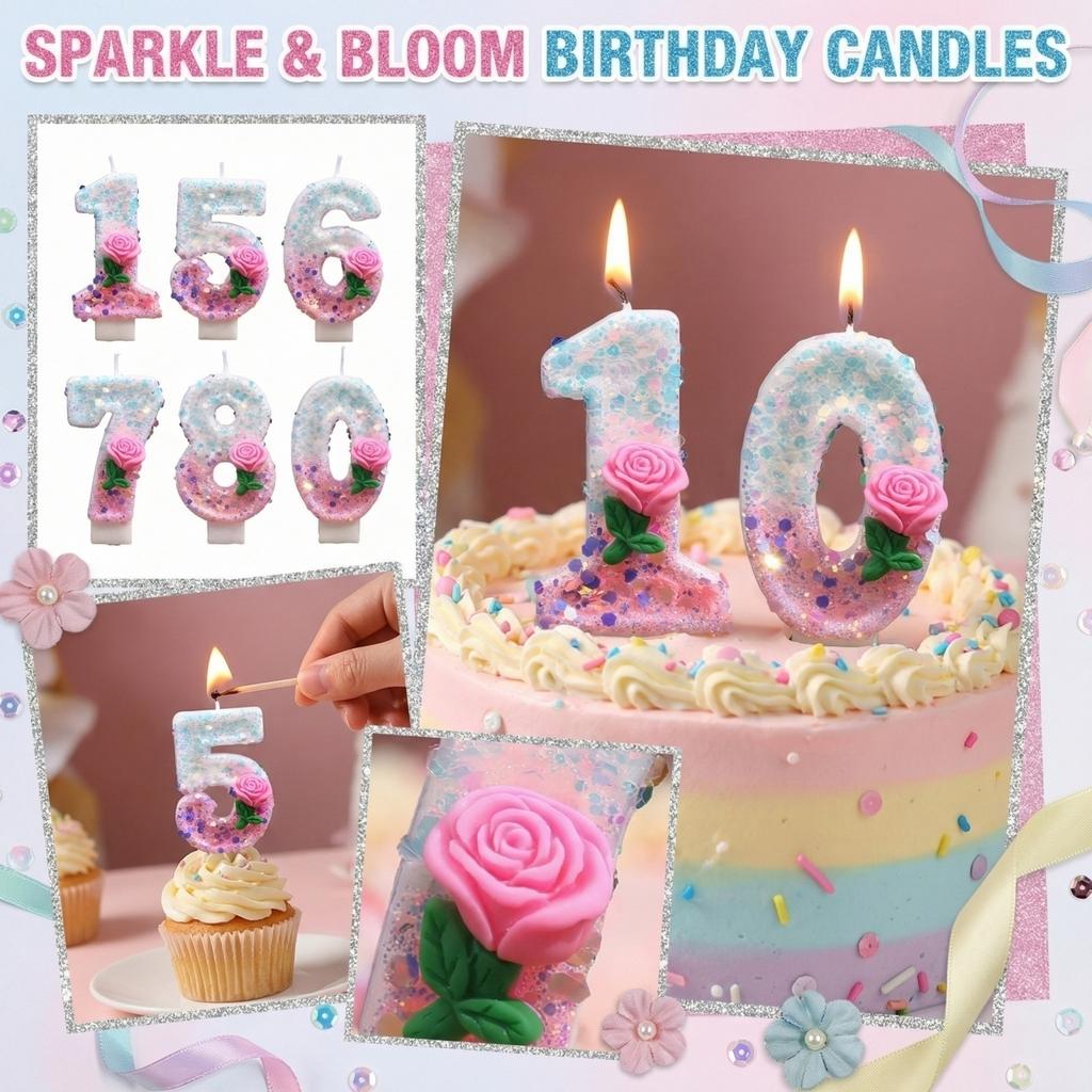Fashion Cartoon Creative Birthday Candles Party Digital Candles