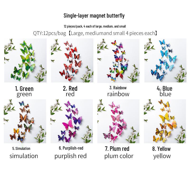 3D Butterfly Wall Stickers - Self-Adhesive, Creative Home Decoration