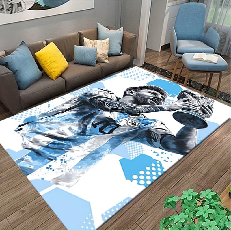 1pc Area Rug Appropriate for Office, Football Star Messi Carpet, Versatile Printed Chair Rug, Durable Home Sofa Carpet