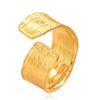 Women's Retro Irregular Texture Stainless Steel Gold-Plated Wide Ring