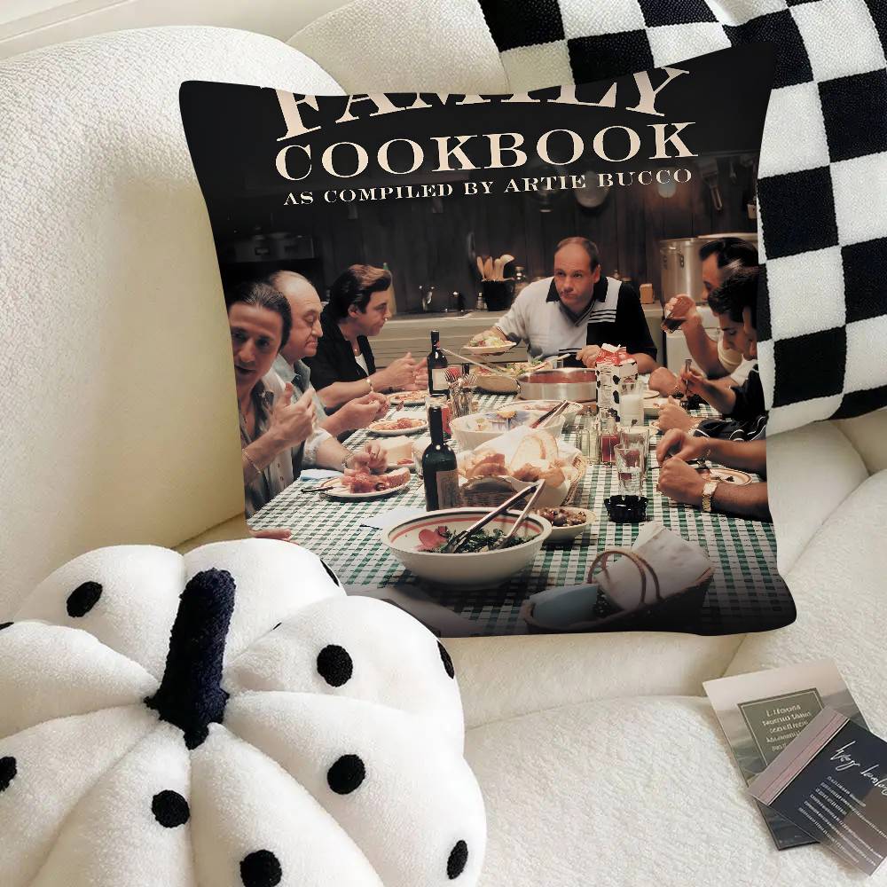 Черно-белая Классическая ТВ-игра Сериал Клан Сопрано Наволочка Квадратная Подушка Спальня Диван Отдых Комфортная Подушка Автомобиль Домашний Декор 16x16Inch