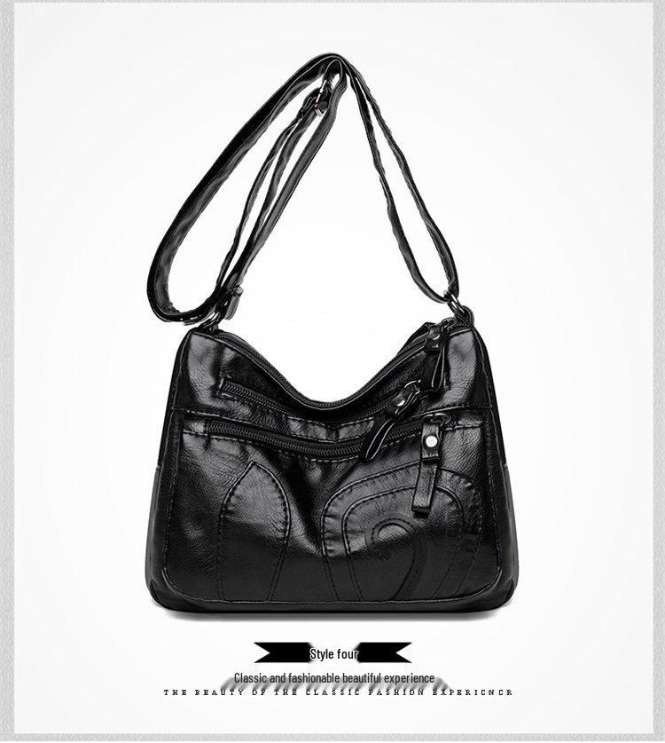 Damen Weiche Leder Schulter Messenger Bag - 2023 Rucksack mit großer Kapazität für Mittelalte und Ältere