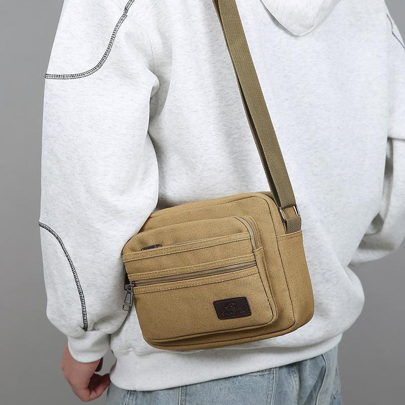 Men's Canvas Waist Pack – Large Capacity Outdoor Fanny Bag with Phone Pocket for Running Hiking & Travel