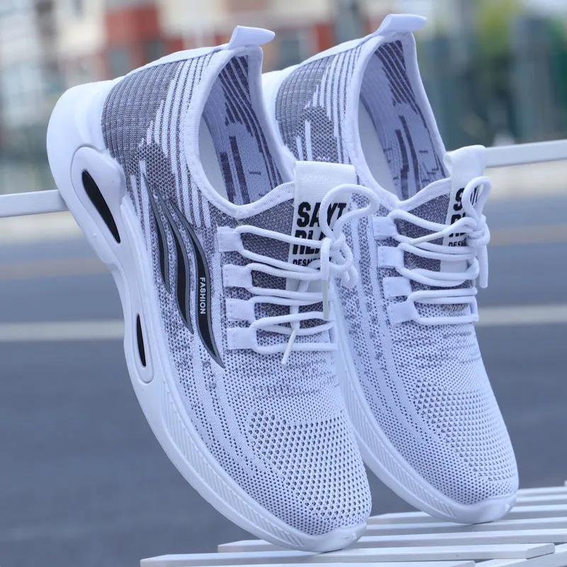 Mesh Single Shoes Spring New Thick Sole Lightweight and Breathable Men's Shoes Foreign Trade Simple Fashion Comfortable Sports Shoes Men