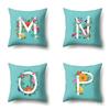 Polyester Pillowcase Flowers Fresh Home Decoration Print Pillowcase 26 English Letter Cushion Cover