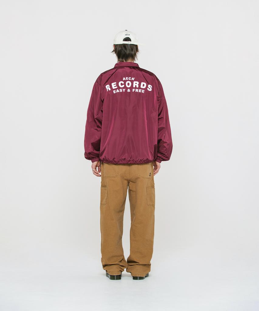 Aeca Aeca Record Shop Nylon Coach Jacket-Burgundy