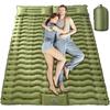 Aufblasbare Isomatte für 2 Personen für Outdoor-Camping mit Kissen, eingebauter Fußpumpe, atmungsaktiv und bequem, tragbare Campingmatratze