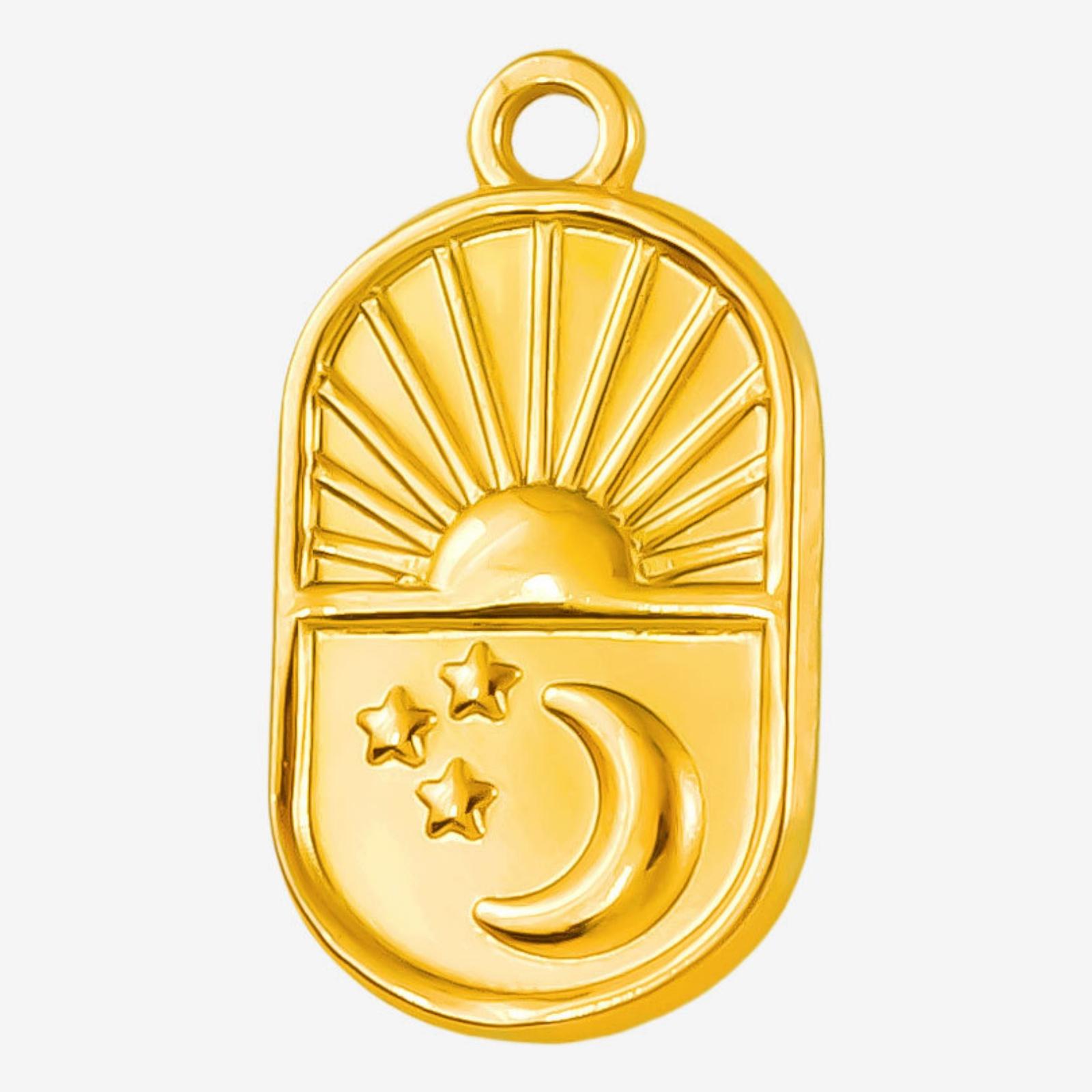 

2 PCs 304 Stainless Steel Pendants 18K Gold Plated Sun Star Moon Winged Sword Pendants For DIY Necklace Jewelry Making Findings