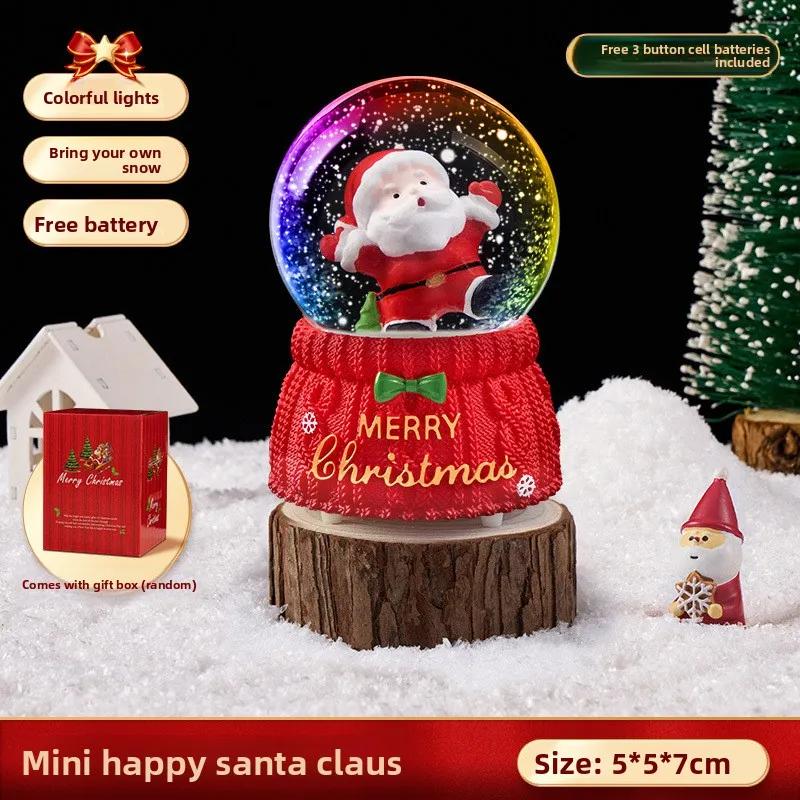 Langlebiges Weihnachtsgeschenk Kutsche Kristallkugel Spieluhr Schmuckstück Spieluhr Schnee Weihnachtsmann Schenkt Kindern Kleine Geschenke