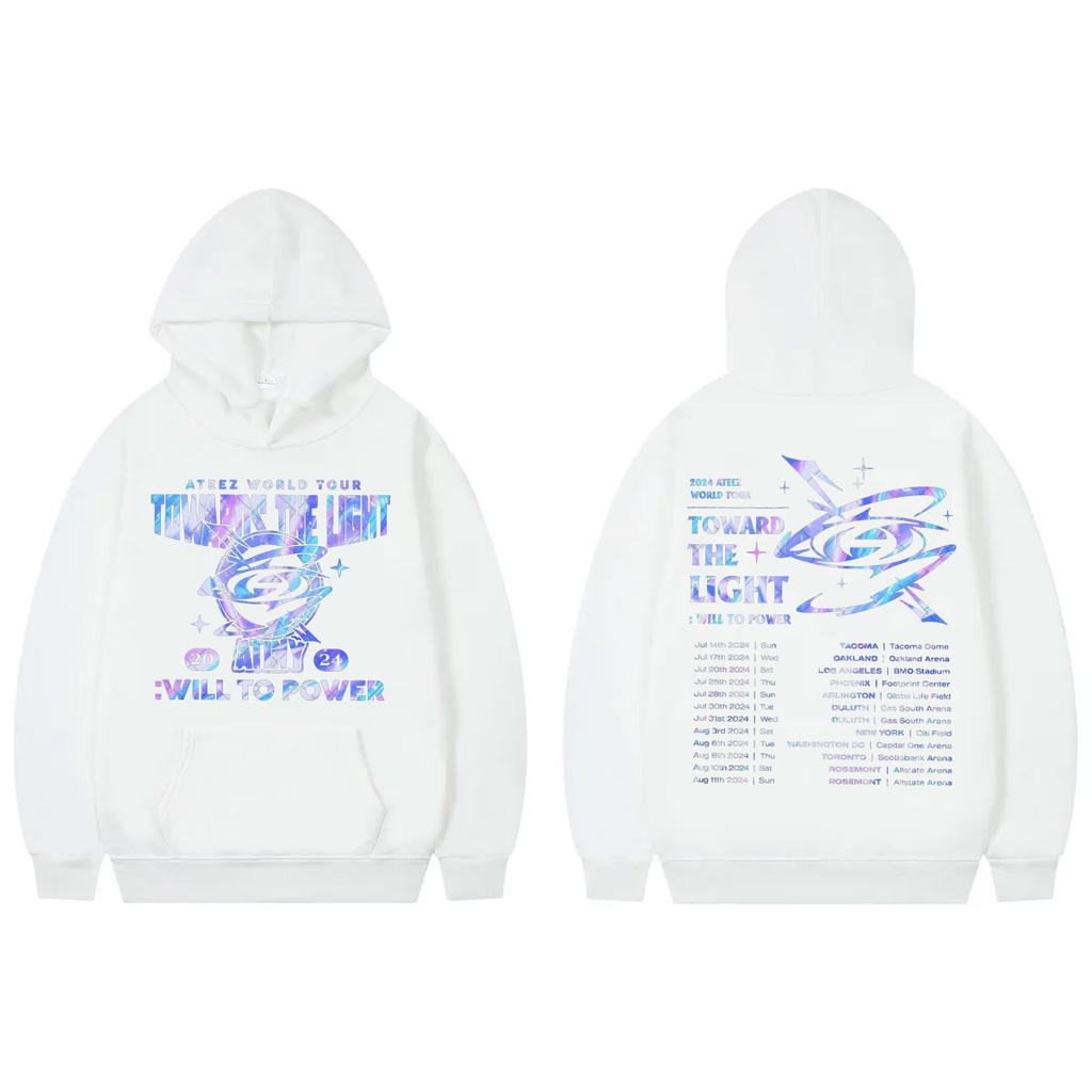 Kpop Ateez World Tour Hoodie Women Vintage Oversized Fleece Hooded Sweatshirts Fans Unisex Fashion Casual Long Sleeve Pullovers