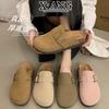 Leather cork bottom children's baotou half slippers outside wear spring and summer new one-pedal lazy shoes