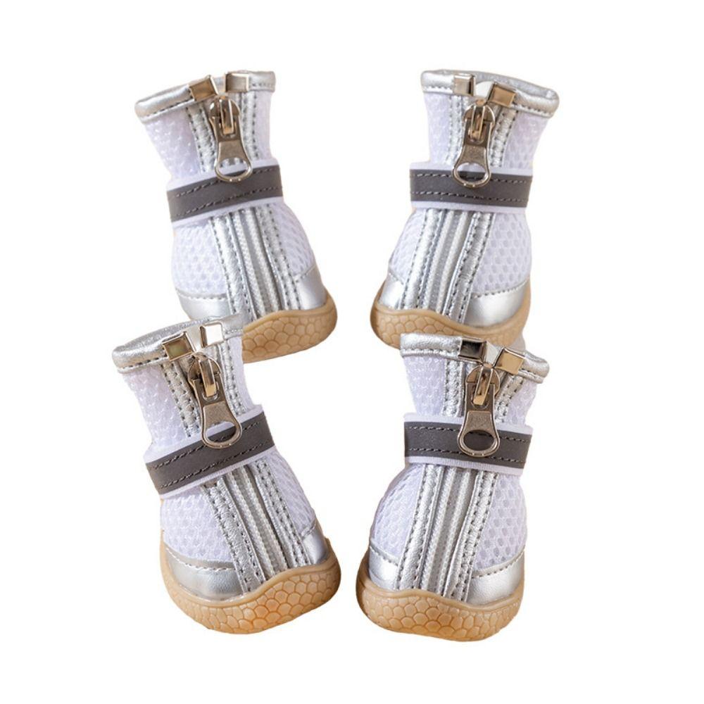 

4pcs/set Breathable Pet Mesh Shoes Reflective Dog Boots Fashion Dog Sports Shoes for Dogs Cats M