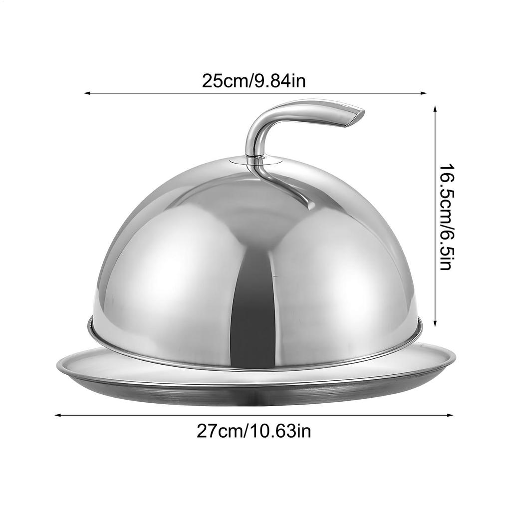 Stainless Steel Food Insulation Cover Round Plate Dish Lid Dust Cover Stainless Steel Basting Steak Cover For Picnic Meal Cook