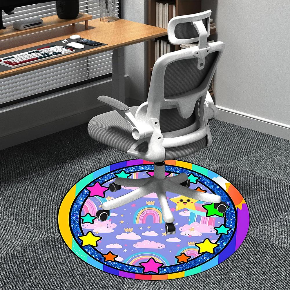 1pc Fantasy Clouds Chair Carpet for Office, Soft Comfortable Mat For Office, Living Room, Bedroom, Machine Washable Carpet yy251112202 80cm by 80cm