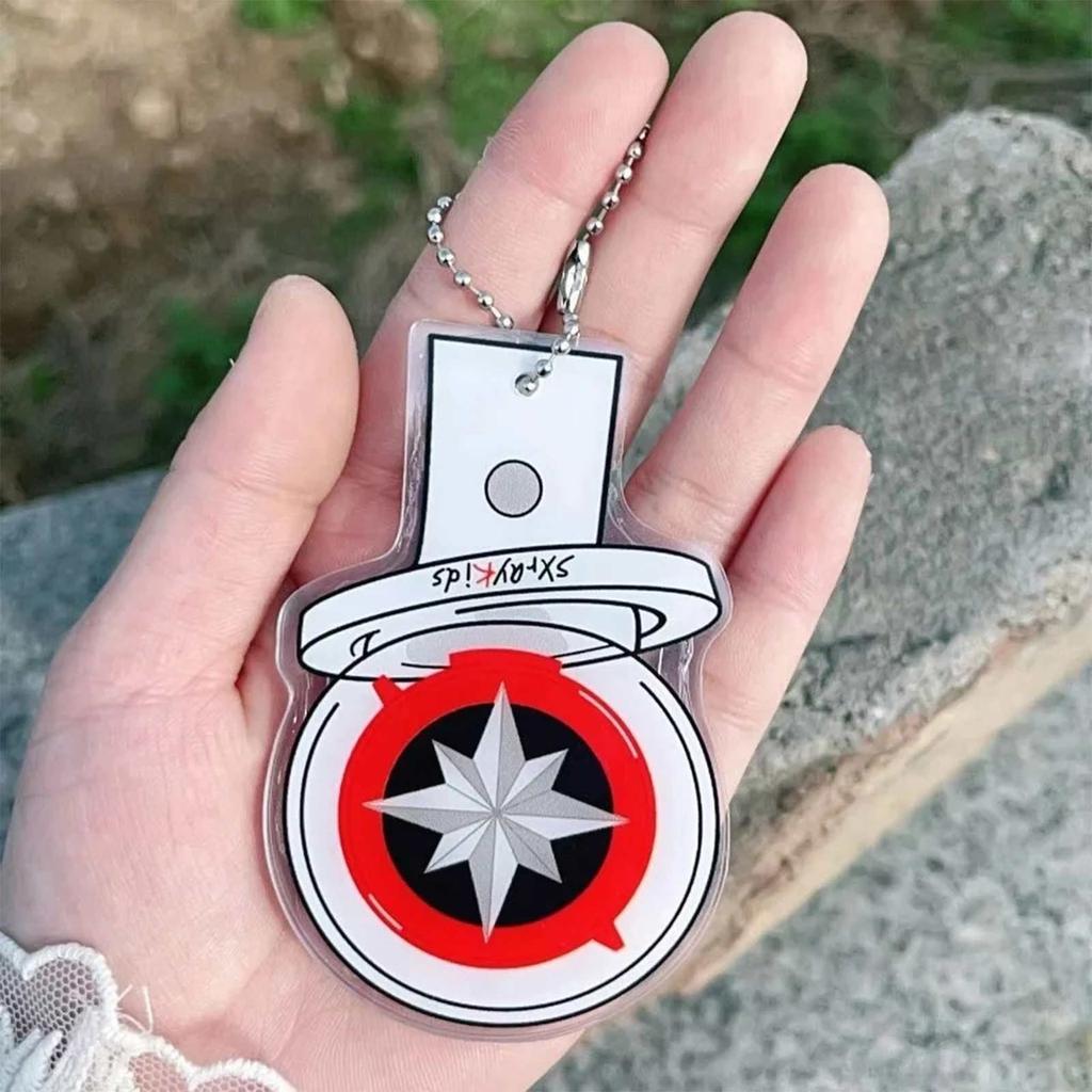 2d Acrylic Compass Support Stick Rocking Music Keychain Pendant Accessory