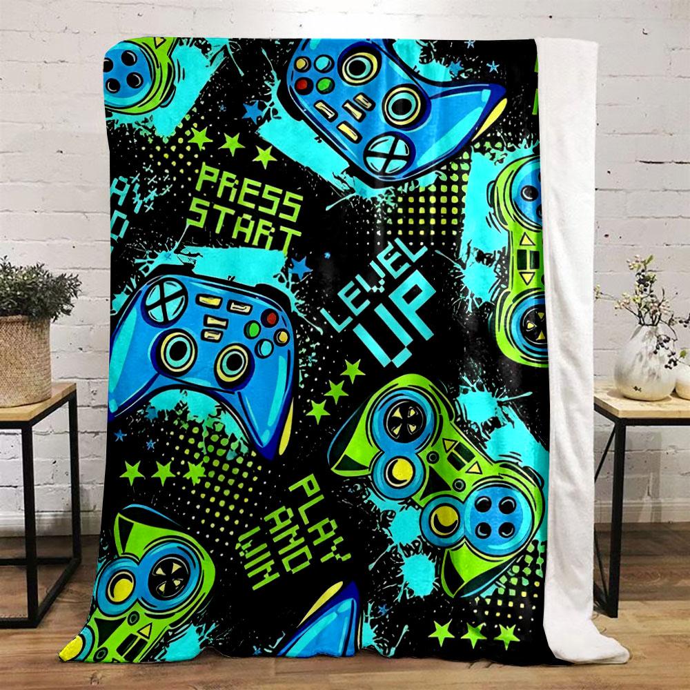 Gaming Themed Cozy Throw Blanket bedroom Blanket for Livingroom Couch lunch break Soft throw for Friend's festival Gift
