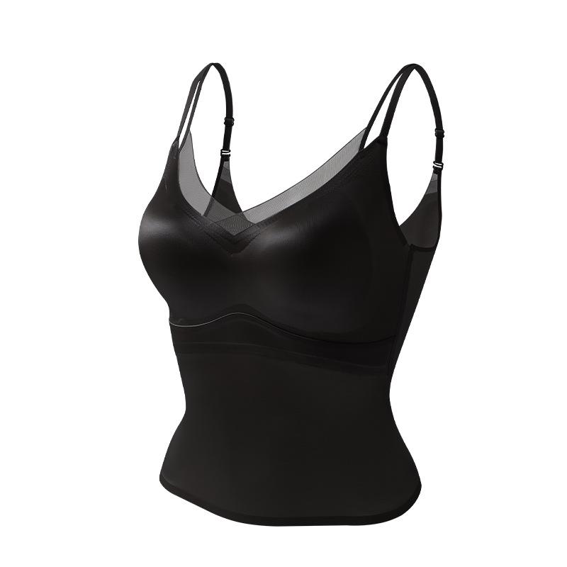 Damen Nahtloses Nude Camisole aus Maulbeerseide – Bequem, Hautfreundlich, Lang, Atmungsaktiv, Einfaches Westchen