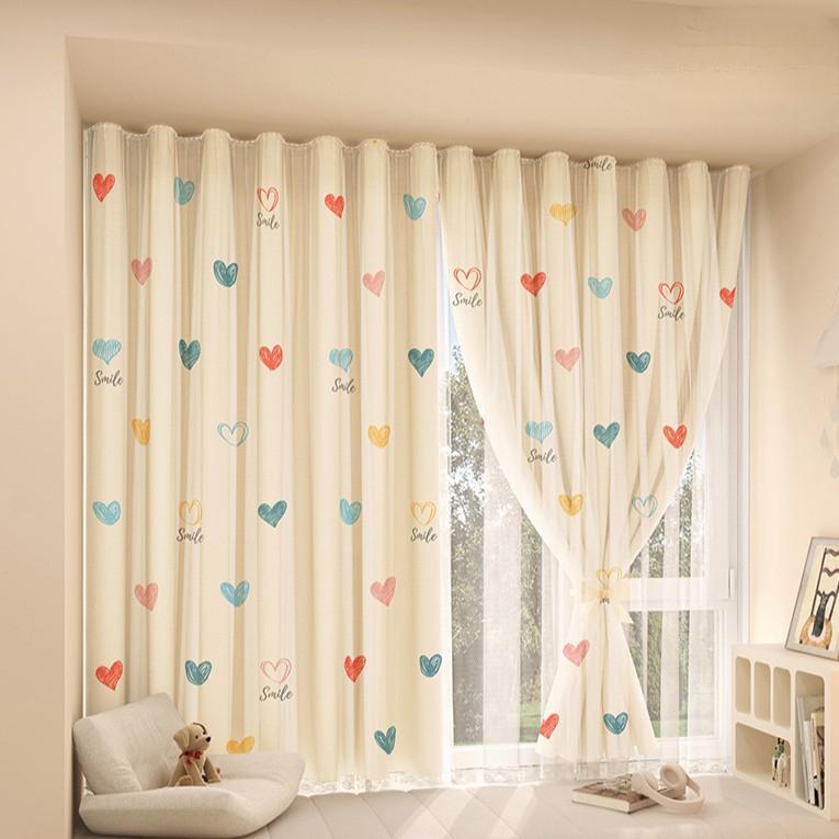 Printed Curtains with Magic Tape, Cartoon Fabric Door Curtains, Partition Curtains, Toilet and Bedroom No-Drill Curtains
