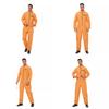 Strój Więźnia dla Dorosłych do Zabawy w Role Kostium na Halloween Poliester Unisex z Kajdankami do Cosplayu