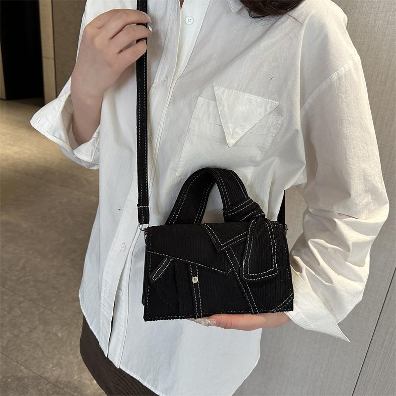 Denim Splicing Small Bag 2025 New Korean Version Fashion Niche Handbag Women's Versatile Messenger Small Square Bag