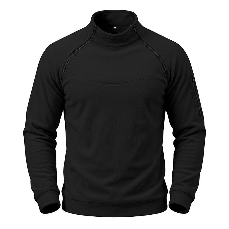 Men S Fleece Pullover Sweatshirt Long Sleeve Casual Stand Collar