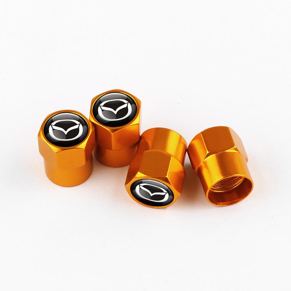 4Pcs Car Badge Wheel Tire Valve Caps Stem Cover Auto Accessories For Mazda Axela Demio Atenza CX5 CX3 CX7 CX30 CX60 CX9 MX3 MX5