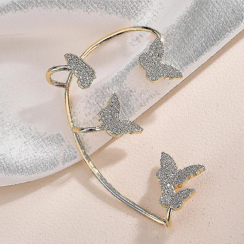 Single Fairy Temperament Diamond-studded Butterfly Earhooks/ Exquisite Geometry
