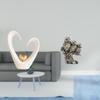 Heart Owl Sculpture Minimalist Decorative Figurine Modern Statue for Shelf Living Room Entrance Desk