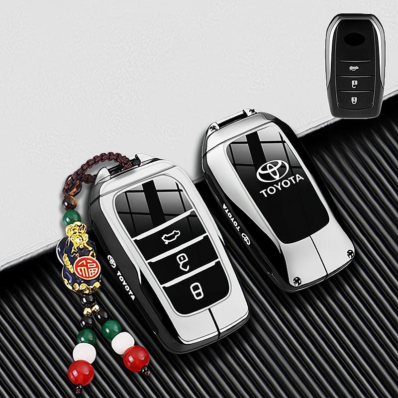 Car Key Case Cover Shell Fob For Toyota CHR Hilux Fortuner Land Cruiser 200 Camry Corolla Crown RAV4 Highland Key Chain