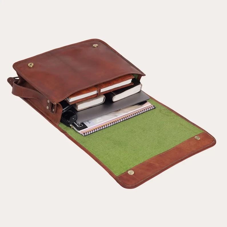 Leather Bag Craft Vintage Men's Briefcase Messenger Laptop Shoulder Genuine New