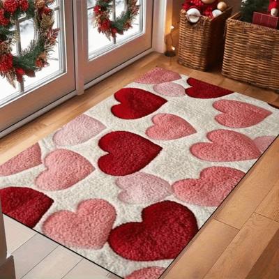 Wear-resistant Flower Bathroom Mat Anti Slip Love Heart Letter Absorbent Mat Decoration Soft Floor Mat Floor Protection