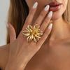 Metal Sparkler Brooch for Women, Abstract Daisy Pin, 2 In 1 Convertible Ring Corsage for Coat Suit Jacket, Trendy Gift