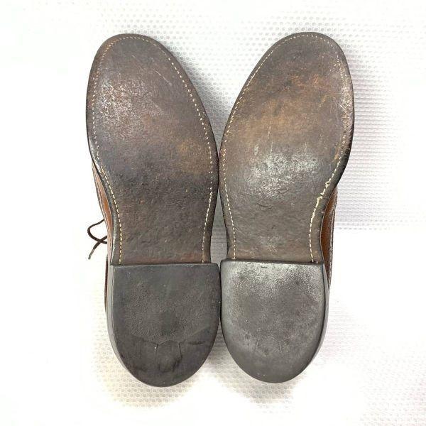 70s-80s USA Made Vintage/Long Wingtip Triple Sole Shoes/9E/26.5-27.0cm/Brown/(USED)