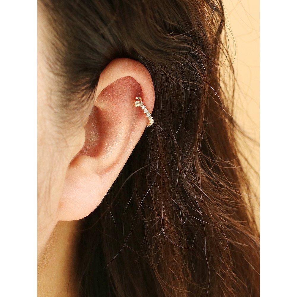 14K Bling C-formad Inner Conch Piercing Tvåvägsörhängen