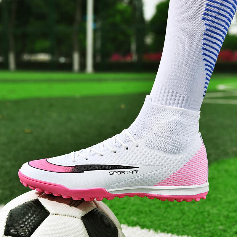 Men Soccer Boots' Sneakers Studded Society Grass Turf Professional Male Soccer Shoes Futsal Top Quality Ankle Football Shoes