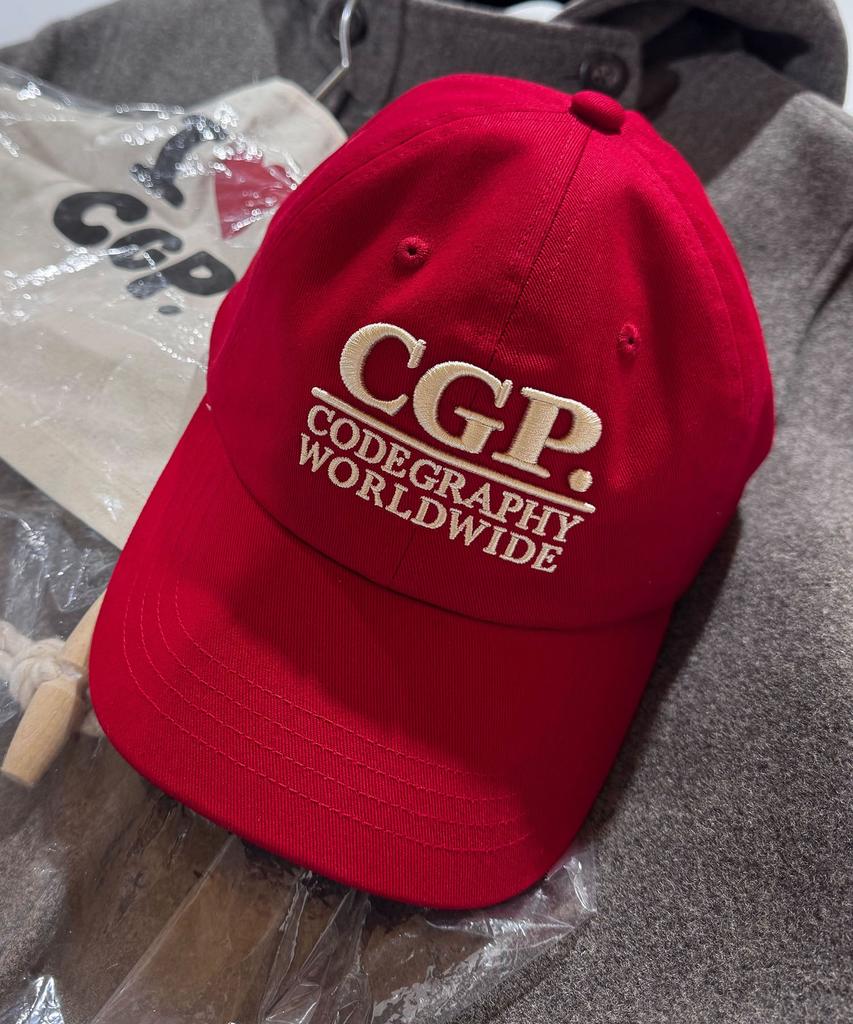 CGP Square Logo Ball Cap_Red