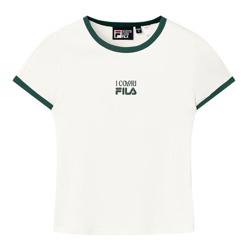 FILA Women's Ribbed Slim-Fit Short Sleeve T-Shirt