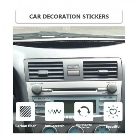 Carbon Fiber Interior Center Display Cover Trim Strip For 2007-2011 Toyota Camry