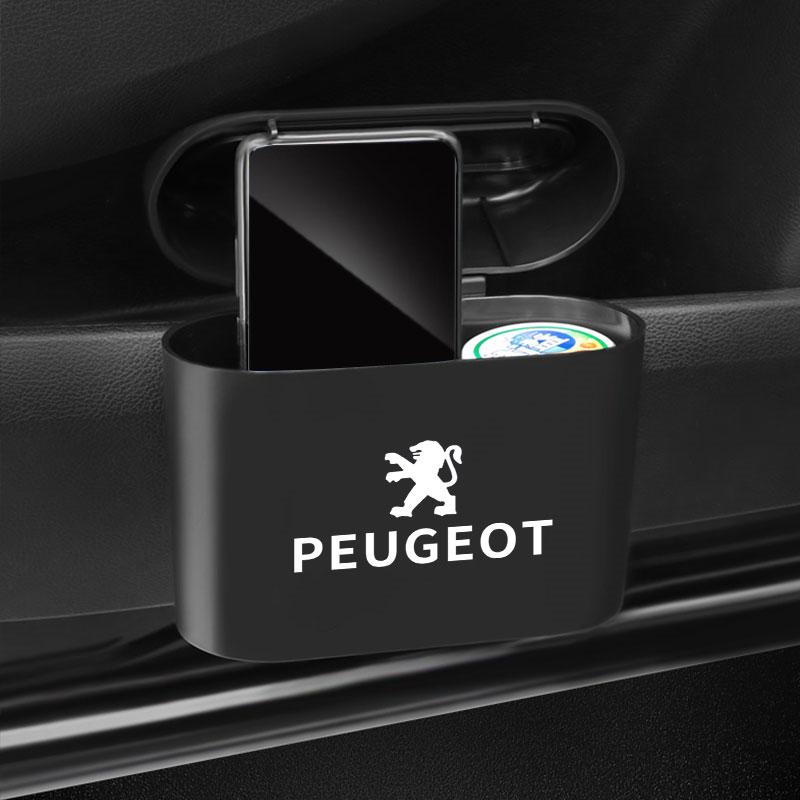 Car Vehicle Case Storage Box Black ABS Square Pressing Trash Can For Peugeot 308 408 508 RCZ 208 3008 2008 206 207 108 406 407 408 206 207 208 306 307