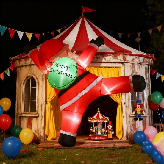 Christmas Inflatable Santa Claus Outdoor Decoration Large Lighted Blow Up Santa with Built-in LED Light for Front Back Yard Garden Lawn Outside Decor