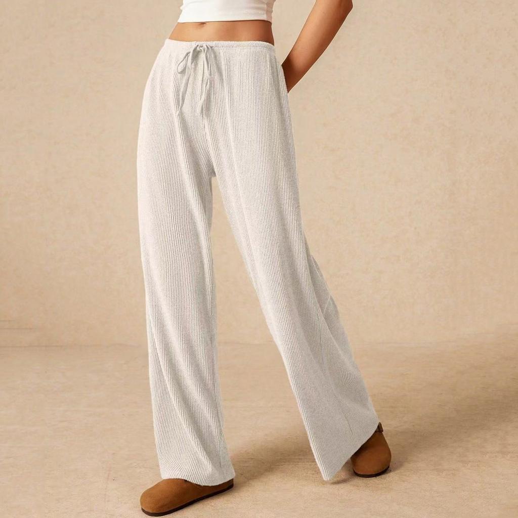 Damenmode Weitbeinige Hosen Locker zum Schnüren Lässige Hosen