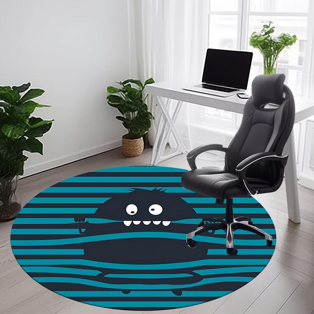 1PC Monster Stripes Office Round Area Rug, Mat Suitable For Office, Under Office Chairs Bedroom Living Room Home Decor, Room Deco