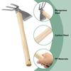 uxcell Garden Hoe and Steel Hoe with Wooden Lightweight Hand Tiller for and Weeding Cultivator, 15" Rust-Resistant, Non-Slip Handle, Backyard, Farm,