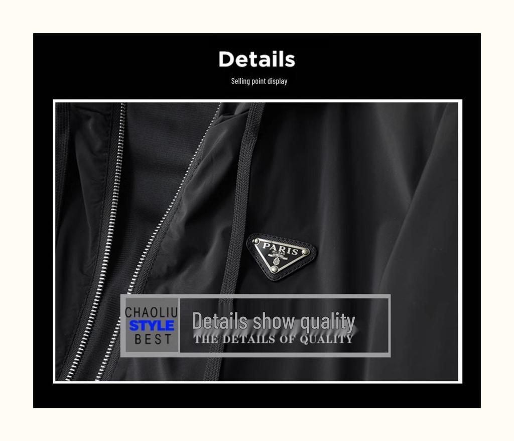 Men's Spring Fashion Trendy Hooded Jacket - European Station Light Luxury Coat