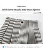 Women's 2026 Summer Ice Silk Striped Wide-Leg Pants: High-Waisted, Loose, Casual, Cotton-Linen, Floor-Length, Straight-Leg Fit