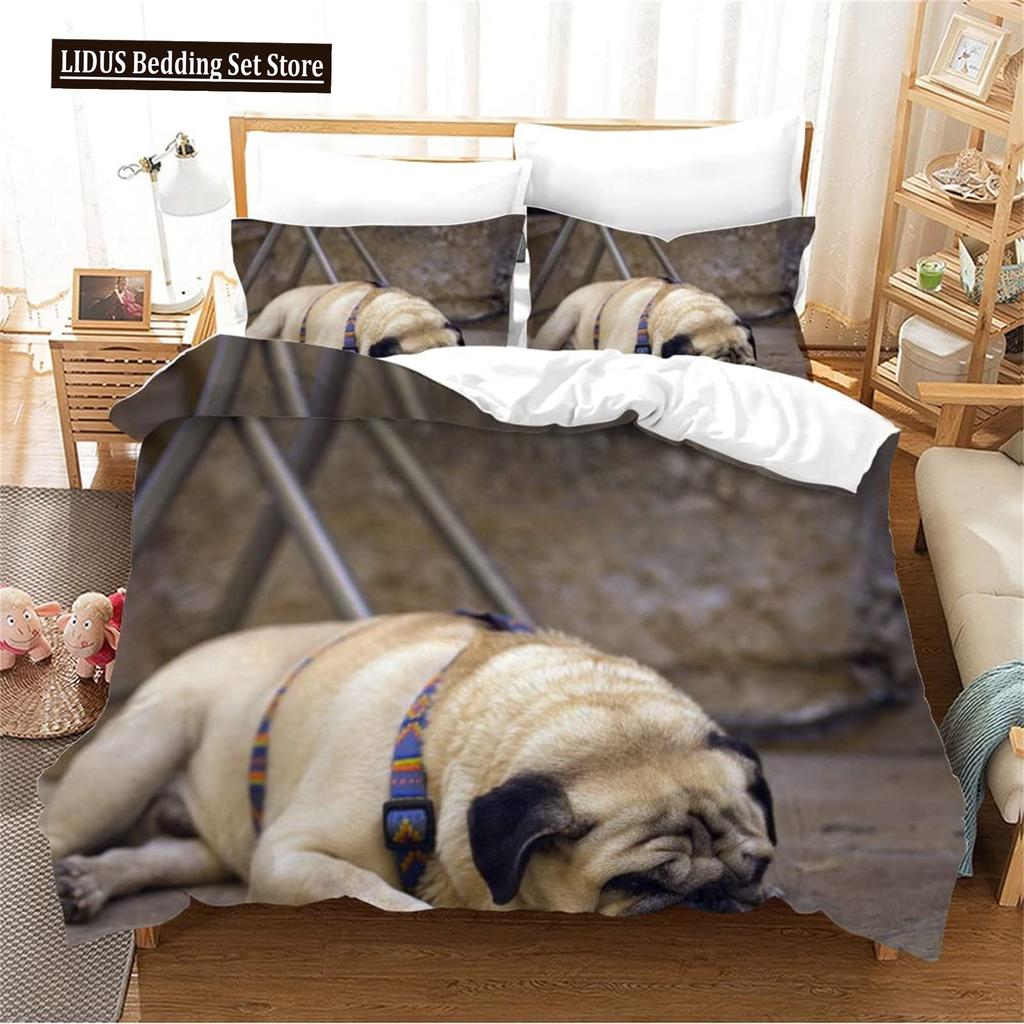 English Bulldog Duvet Cover Puppy Resting On A Sofa Funny Animal Photography Canine Decorative Seal Brown White Brown For Adults
