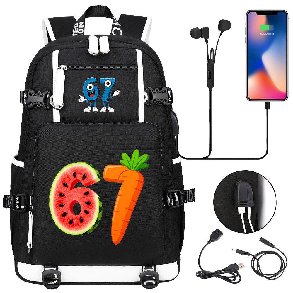 USB Charging Backpack for Teen Students Travel Laptop Daypack 67 Gourmet Style Lightweight Water-Resistant Large Capacity
