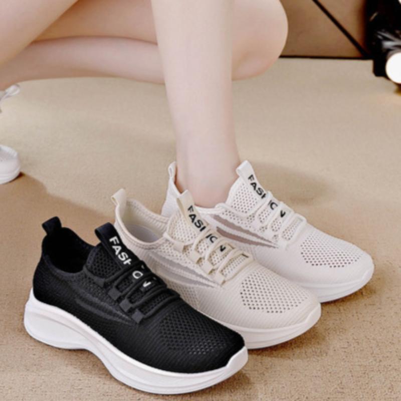 Letní prodyšné duté dámské boty ploché nízké slip-on běžecké boty ležérní boty