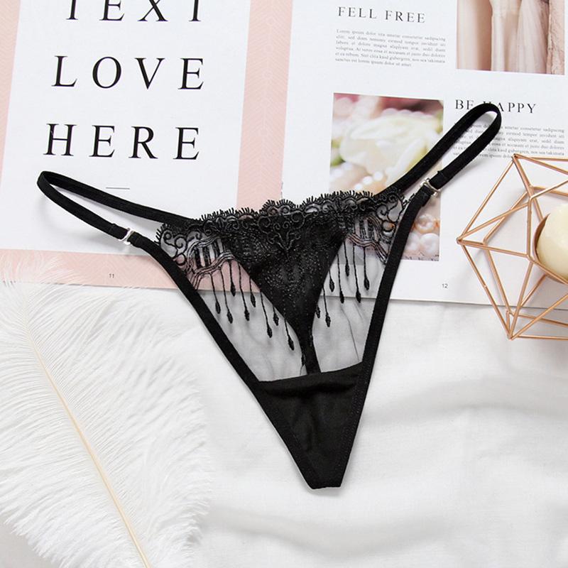 Sexy Floral Tanga Damen Höschen bestickt Mesh Garn Perspektive Frauen Unterwäsche T-Back G-String K74